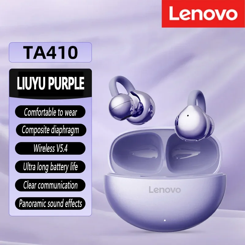 Lenovo TA410 Kabellose Bluetooth 5.4-Kopfhörer, TWS-Panorama-Soundeffekte, extrem lange Akkulaufzeit, angenehm zu tragen