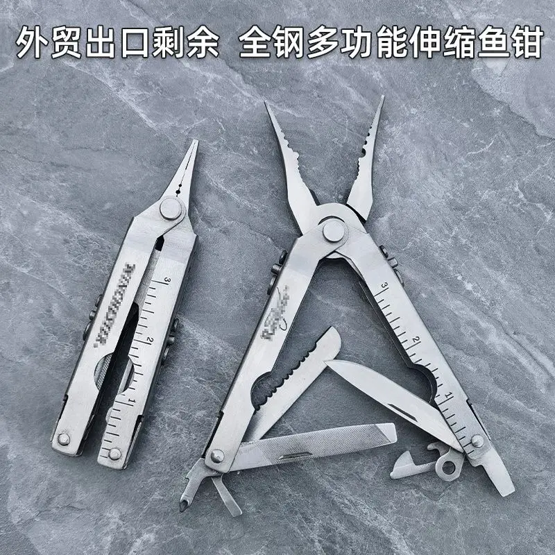 

420 Stainless Steel Fishing Pliers Multi-functional Tying Hook Removing Hook Specialized Telescopic Pliers Fish Controller