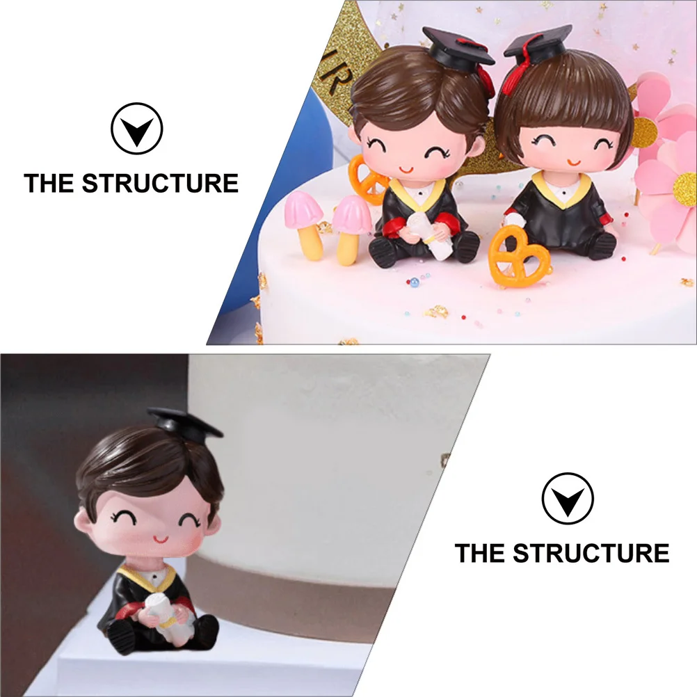 

1pc Graduation Doctor Nodding Bobblehead Resin Desk Decor Car Dashboard Ornament Cake Topper Auto Accessory Gift Home Decoration