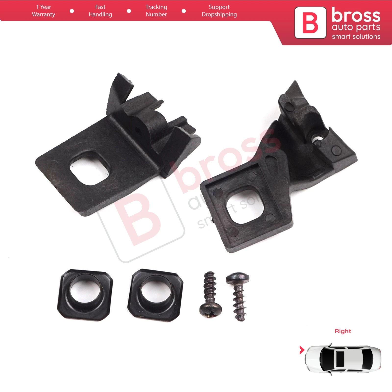 BHL509 Car Headlight Headlamp Housing Repair Mount Holder Bracket Tab Clips Kit Right Side for VW Polo 6N 9N 1994-2008 6Q0998226