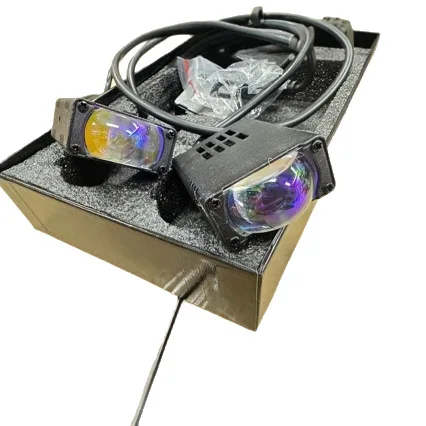 Car Middle Net Hidden Spotlights Truck Off-road Vehicle Strong Light Yellow and White Two-color Headlights Roof Light