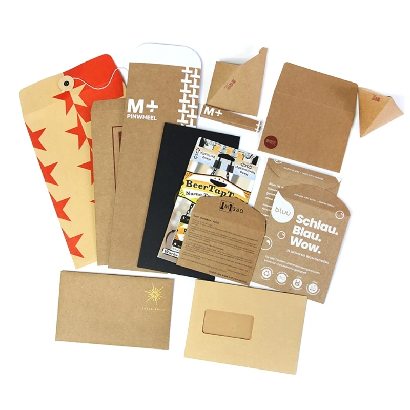 20PCS Vintage Envelopes with Clear Window for Wedding Invitations Gift Cards, Handmade Envelope Gift Card Envelope