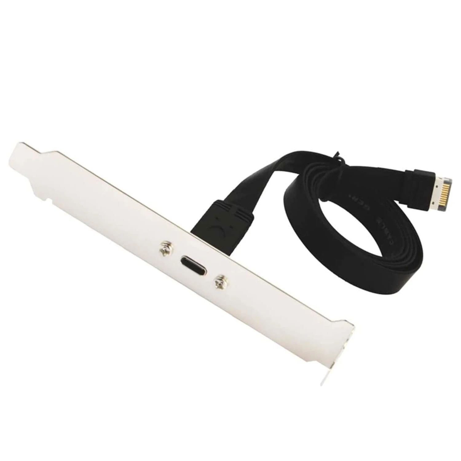 ABQR USB 3.1 Type C Front Panel Header Extension Cable,Type E to USB 3.1 Type C Cable,Internal Adapter Cable,with Panel(50cm)