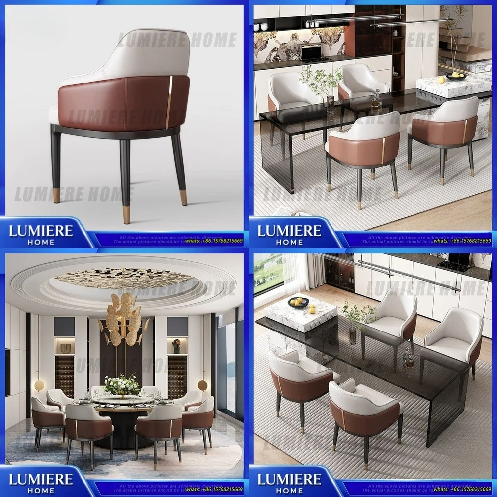 

Modern Dining Chair Eco Leather Backrest Seat for Kitchen Restaurant Hotel Contemporary Design Comfortable Upholstered Chairs