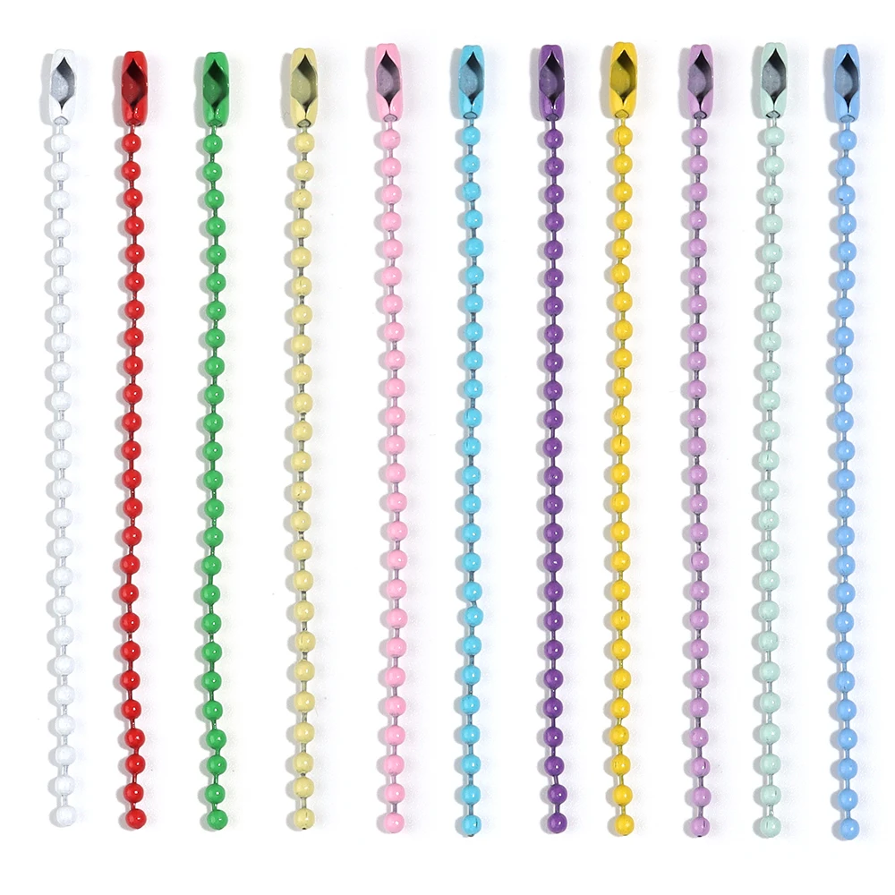 20/40/60/80/100pcs Mixed Ball Bead Chains Fits Key Chains/Label Hand Tag Connector For DIY Bracelets Jewelry Making Accessories