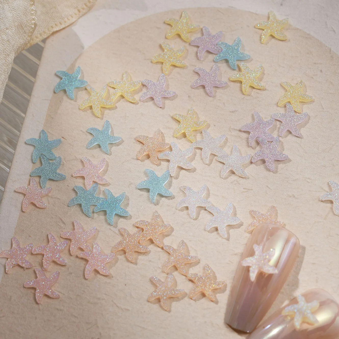 

50 шт., аксессуары для дизайна ногтей из смолы, серия «Свежий и сладкий океан», тонкие блестящие ногти, серьги-гвоздики для ногтей, аксессуары для украшения своими руками