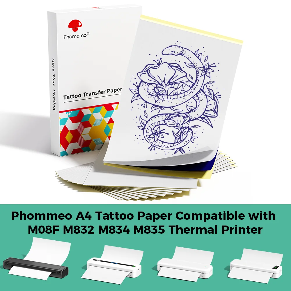 Phomemo Tattoo Paper A4 Size Thermal Transfer Copier Stencil Paper High Quality Stencil for M08F M832 M835 Portable Printer