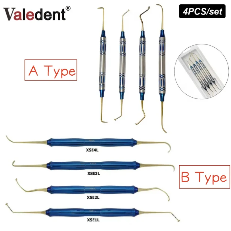 4Pcs Dental Sinus Lifting Elevation Kit Implant Periosteal Separator Plant External Lifting Surgical Tools