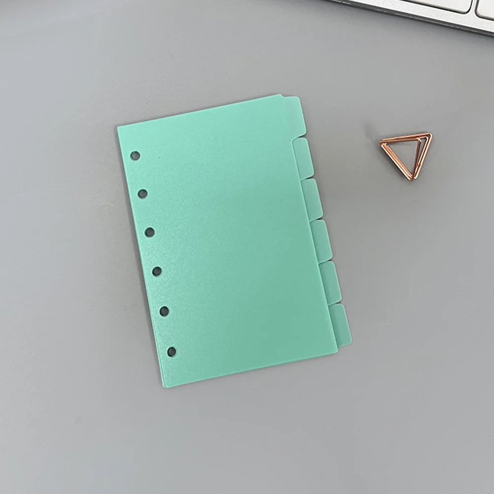 

6 Sheet A7 Plastic Loose Leaf Notebook Dividers Index Separators for Notes Budget Planner Journal Binder Inserts