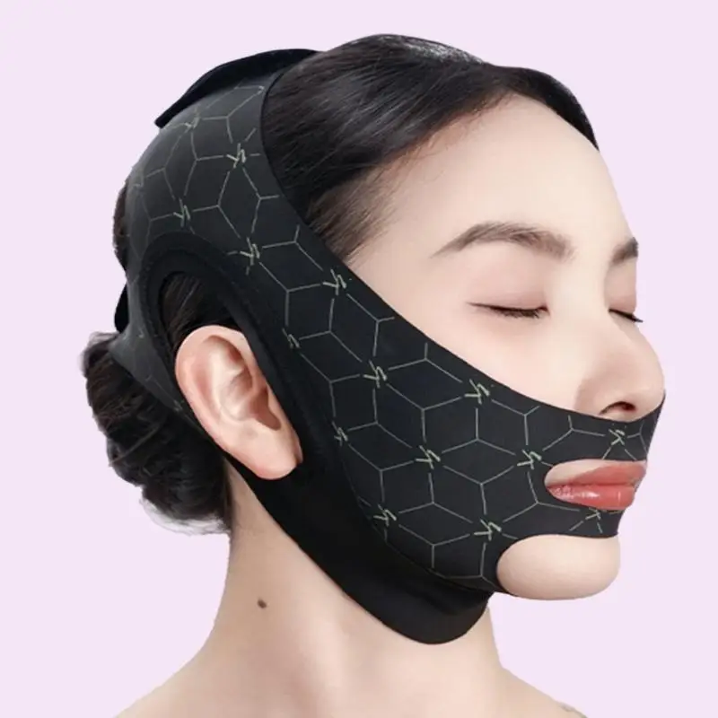 Elastic V Shaped Mask Strap Double Press Face Sculpting Mask Double-Chin Reducer Face Slimming Bandage Face Lift Devices - view 5