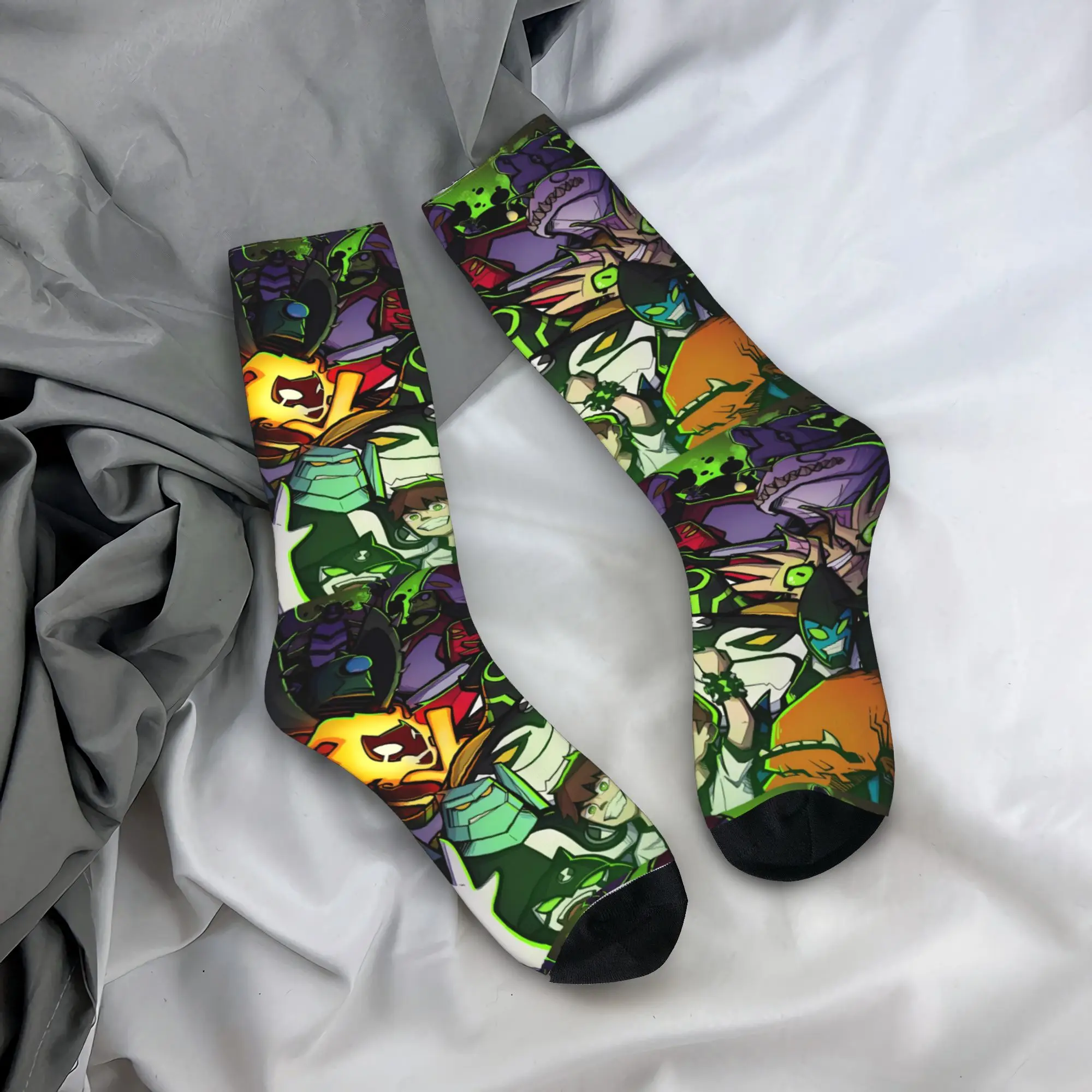 

Ben 10 Omnitrix Unleashed Socks Anti Sweat Stockings Men Comfortable Skateboard Socks Autumn Gothic Printed Socks