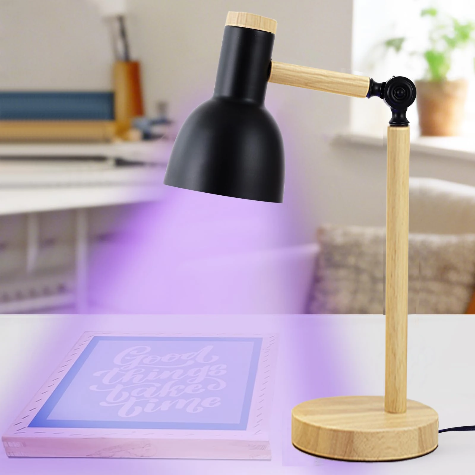 395nm UV Light Resin Screen Printing Exposure& Curing Lamp with Adjustable Angle (Black) Stand Photo Emulsion Emulsion Cyanotype