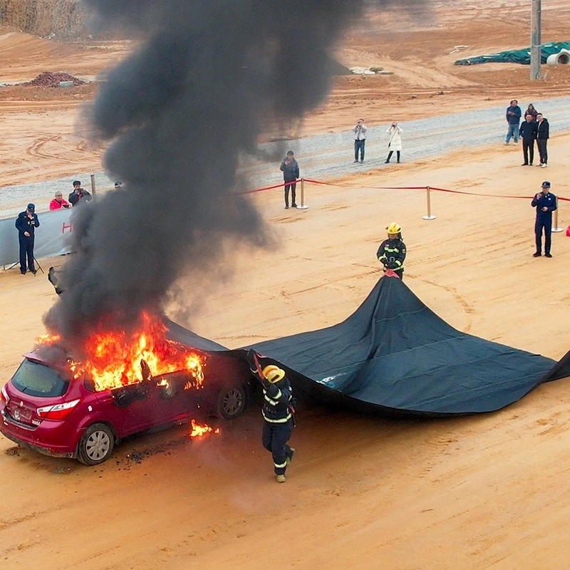 Fire-resistant electric vehicles for coated glass fiber protection