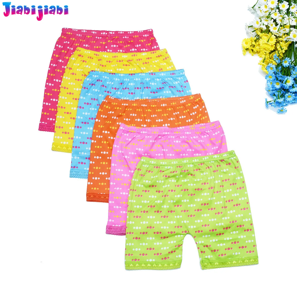 6PCS Baby Girls' Underwear - Cute Dot Lace Trim Short Pants, Breathable Comfort for Preschool - Affordable Girls Panties 4-6T