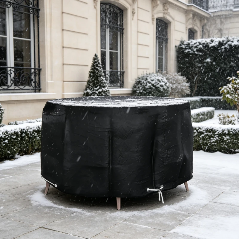 Housse de protection pour mobilier de jardin extérieur, 230 x 90 cm, équipée de 10 œillets renforcés, imperméable, résistante au vent et aux UV, pour ensembles de tables de jardin, conception ajustée pour terrasse, balcon et cour, protection toute saison contre la poussière, la pluie et le soleil