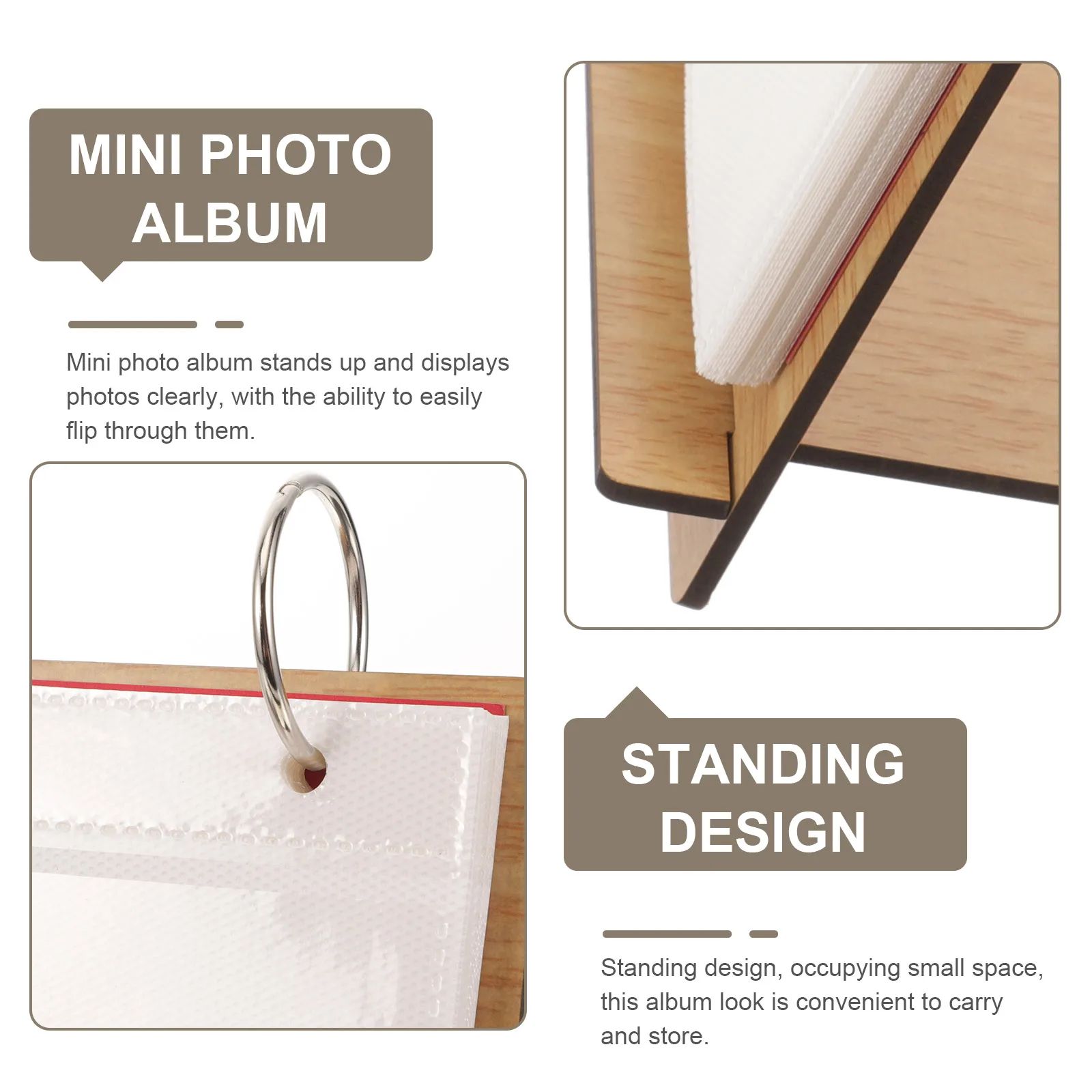 

Mini Photo Album Desk Display for Nail Art Stickers Calendar Style Flip Stand Organizer Portable Long-Lasting Material Compact