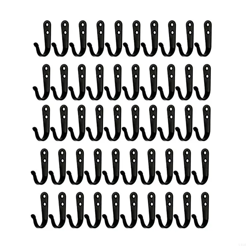 L43A Wall Mounted Coat Hook Metal Wall Hook Towel Hanger With Screws Metal Hanger Coat Hat Hanger Hardware Storage Rack