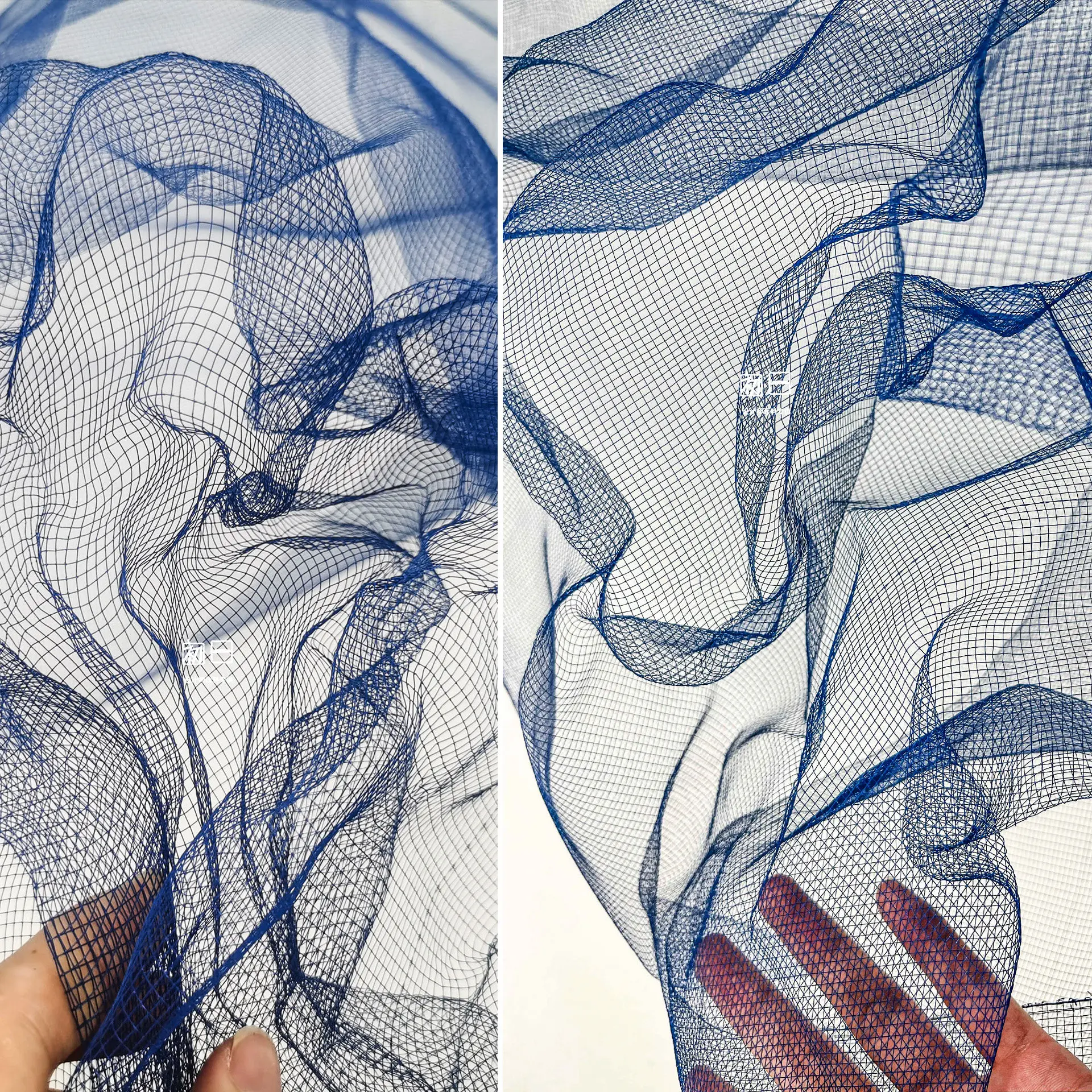 Blue Clouds Metal Mesh Wire Mesh Cloud Mist Creative Modeling Bag Background Decoration DIY Designer Fabric