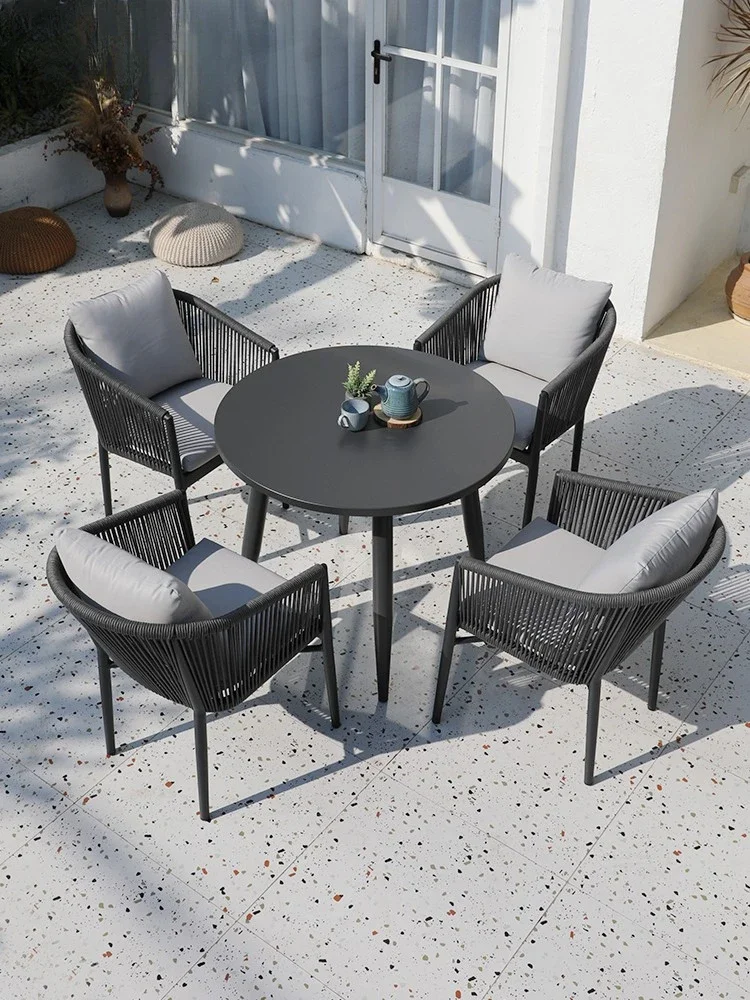 

Outdoor tables and chairs Outdoor rattan chairs Waterproof and sunscreen Outdoor garden leisure seats