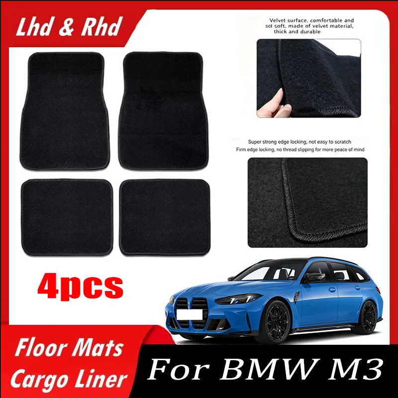 

4pcs Car Floor Mats All-Weather Easy To Clean Durable Anti-Slip Interior Protection Floor Liners For BMW M3 Accessories