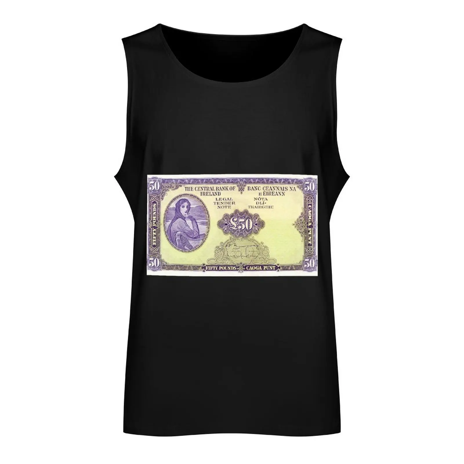 Irish 50 Pound Banknote Tank Top men clothes gym clothes man fitness t-shirt Men's