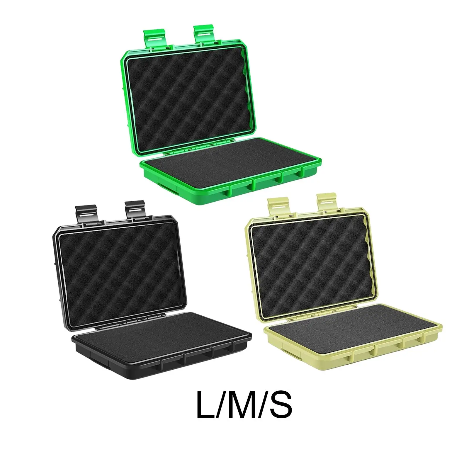 Portable Waterproof Storage Box Plastic Protective Hard Case with Latch and Hinges for Precision Instruments and Tools