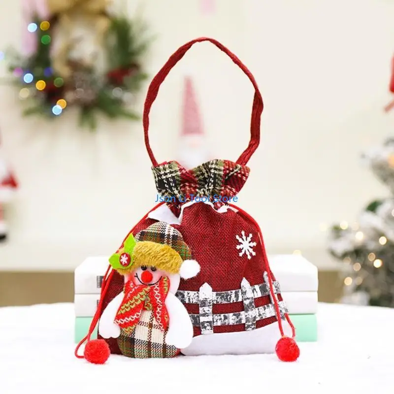 Y08D Bolsas dulces Navidad con dibujos animados Navidad Bear elk Santa Santa Snowman Regalos regalos