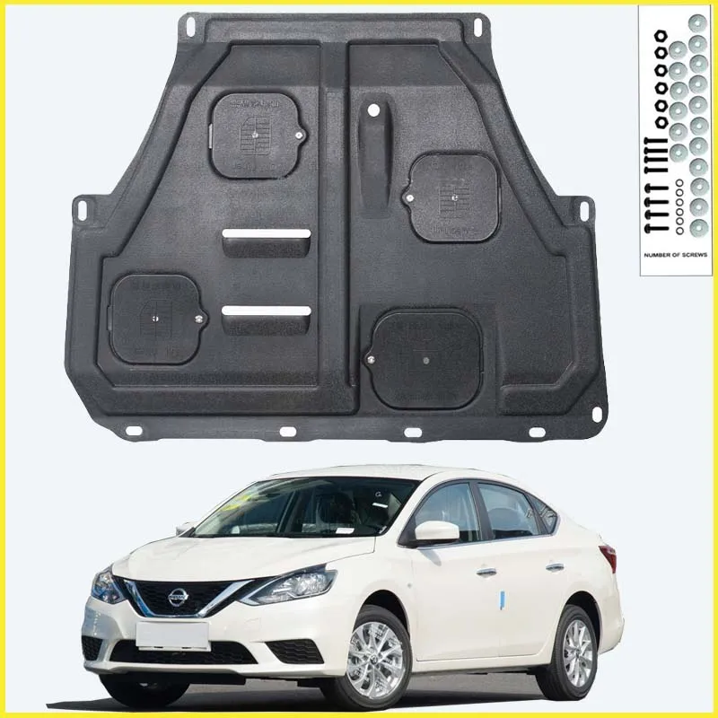 

For Nissan Sentra SYLPHY 2009-2021 Black Under Engine Guard Plate Splash Shield Mud Fender Cover Mudguard Protector