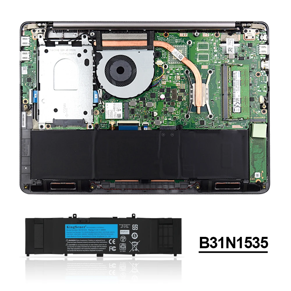 KingSener B31N1535 Laptop Battery For ASUS ZenBook UX310 UX310UA UX310UQ UX410 UX410U UX410UA UX410UQ U4000U U400UQ RX310U 48WH