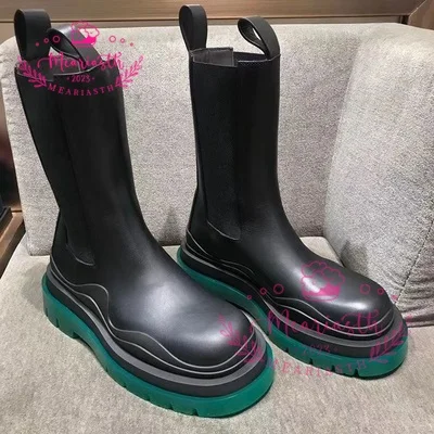 Markowe buty damskie prawdziwe buty modne Chelsea Boots damskie jesienno-zimowe buty za kostkę damskie buty na platformie