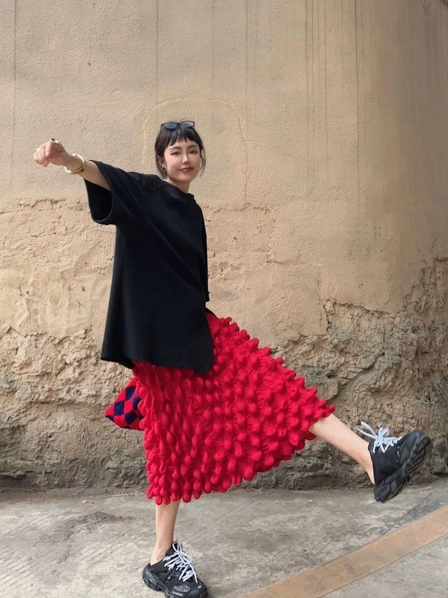 

Юбка трапециевидной формы с высокой талией, женская плиссированная утягивающая юбка с запахом Faion Street Sle, универсальная плиссированная юбка разных случаев