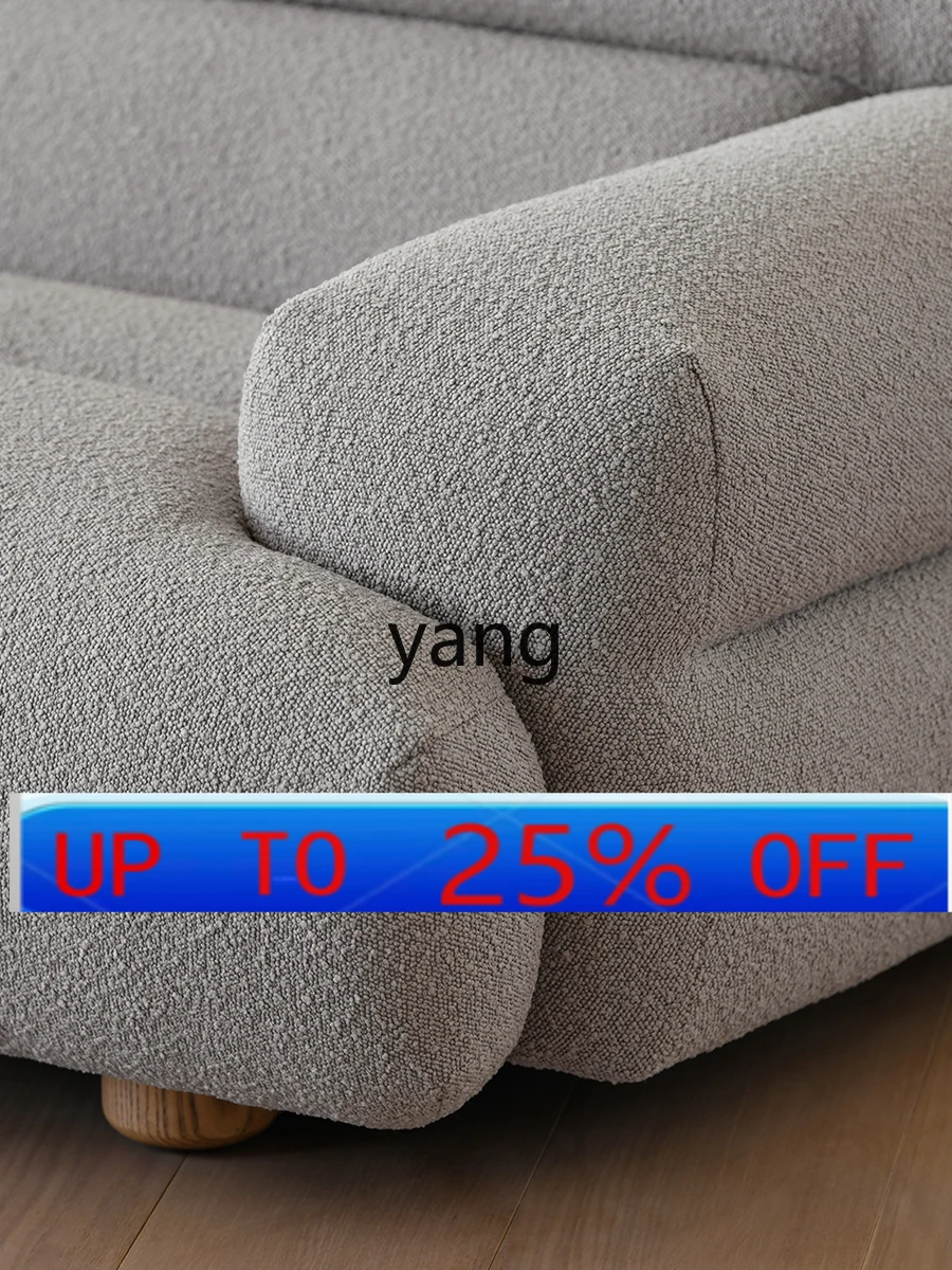 

LHLight Luxury Fabric Sofa Living Room Retro Simple Solid Wood Three-Seat Sofa