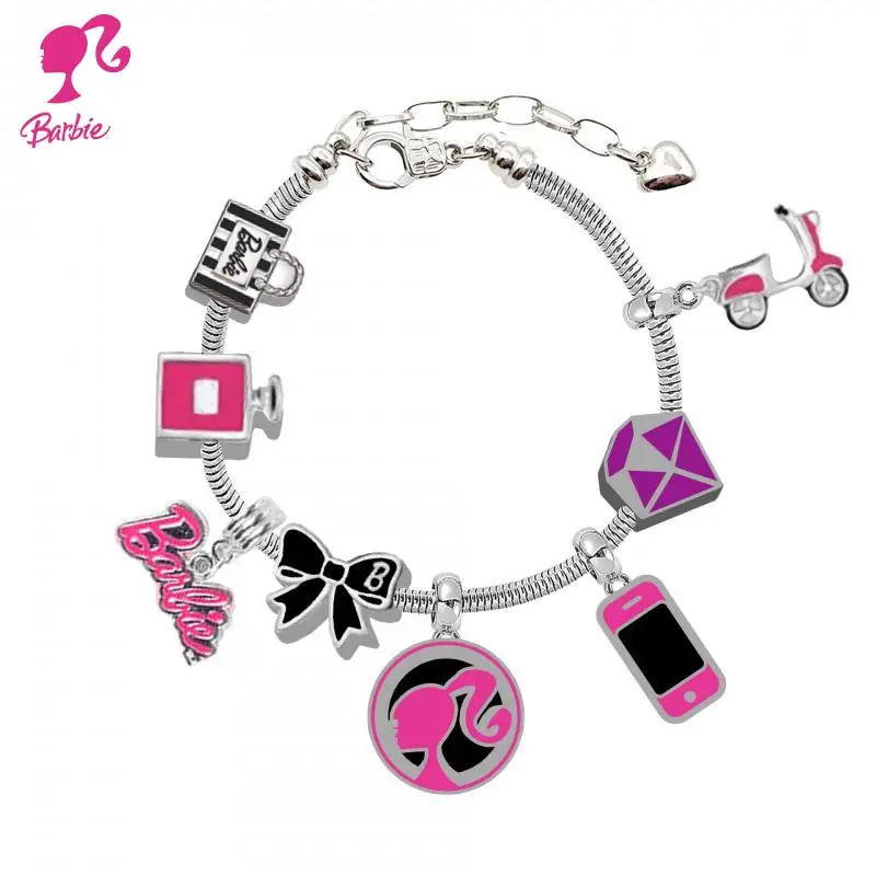 Cartoon Anime Barbies Series Charm Bracelet Sweet Cool Woman Beautiful Jewelry Many Pendants Bangle Accessories Birthday Gifts