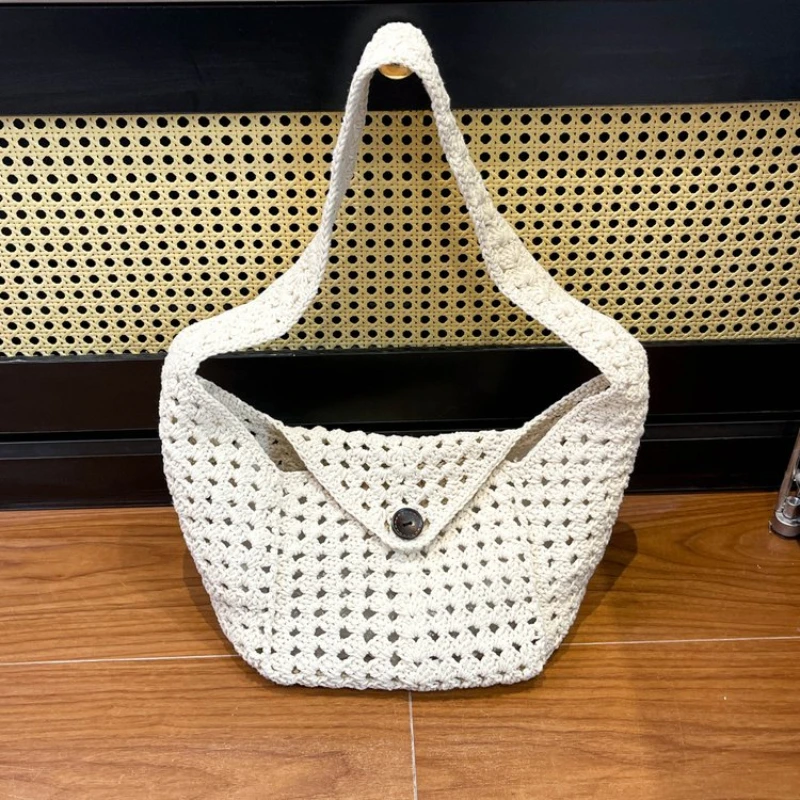 Trendy Hollow Woven Women's Shoulder Bag 2026 New Fashionable Women's Shoulder Bag Beach Vacation Tote Bag Bolsas De Mujer