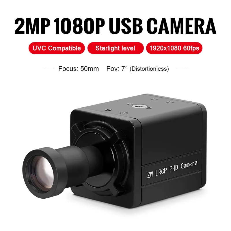 5600 1080P imx385 50mm 7degrees distortionless Starlight level High Speed 60fps 2MP USB UVC Plug and Play HD Camera