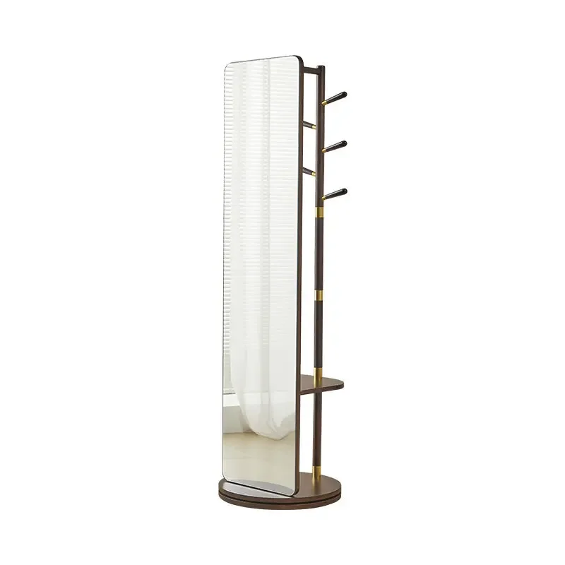 Solid wood, new Chinese style, full-length mirror, floor, rotatable, full body, fitting mirror