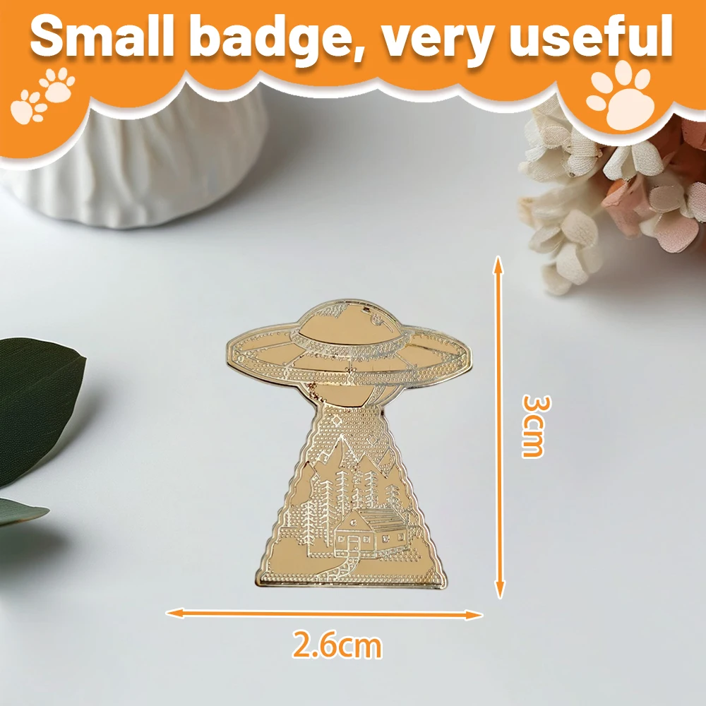 UFO Pattern Brooch Cartoon Alien Flying Saucer Badge Space Enthusiast Gift Pin Children'S Clothing Backpack Decoration