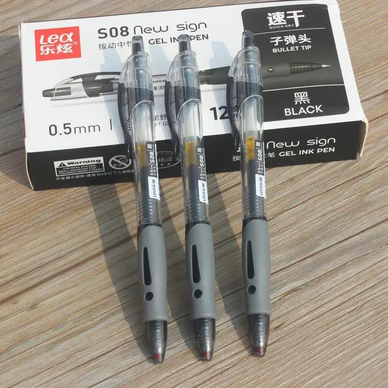 

12 шт., простая черная гелевая ручка, офисные аксессуары, школьные канцелярские принадлежности, школьные ручки для письма, школьные принадлежности, быстросохнущая чернильная ручка