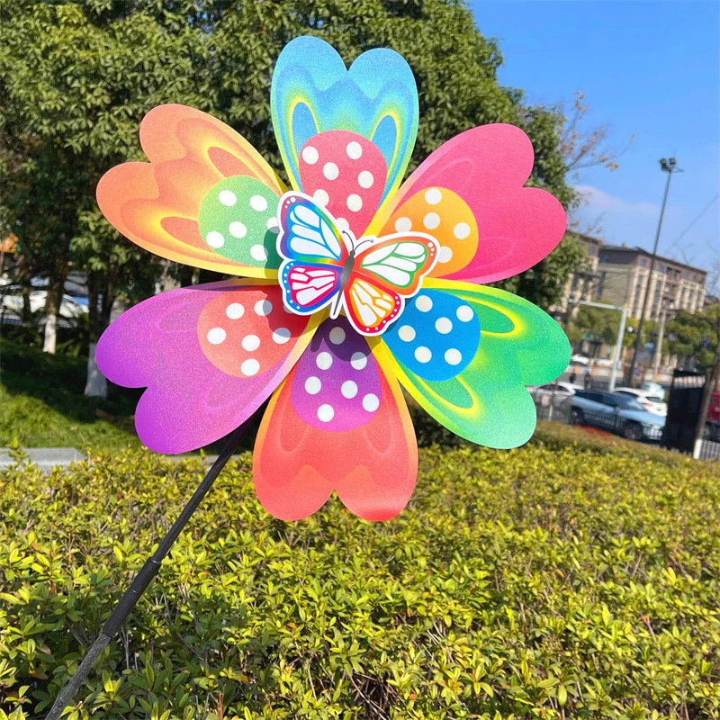 1Pc Zonnebloem/Vlinder Windmolen Pinwheel Kleurrijke Pailletten Windmolen Carry Camping Picknick Huis Tuin Decoratie