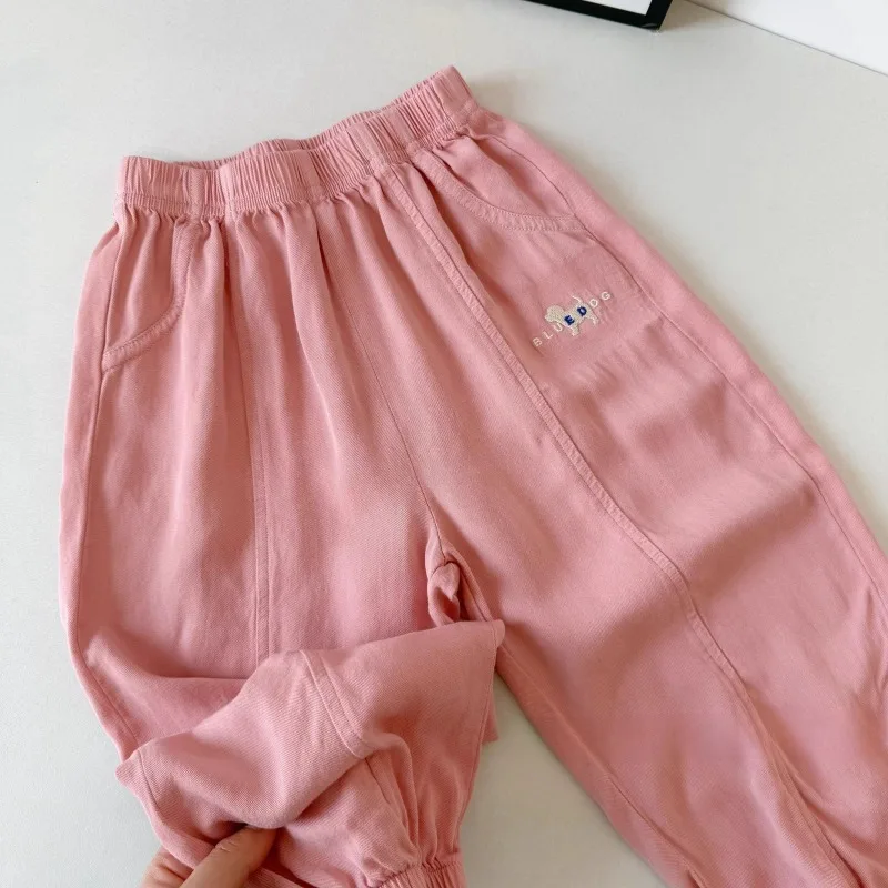New Infant Elastic Waist Long Pants Toddler Air-Conditioning Pants Boys and Girls Outdoor Anti-Mosquito Tapered Long Pants Baby