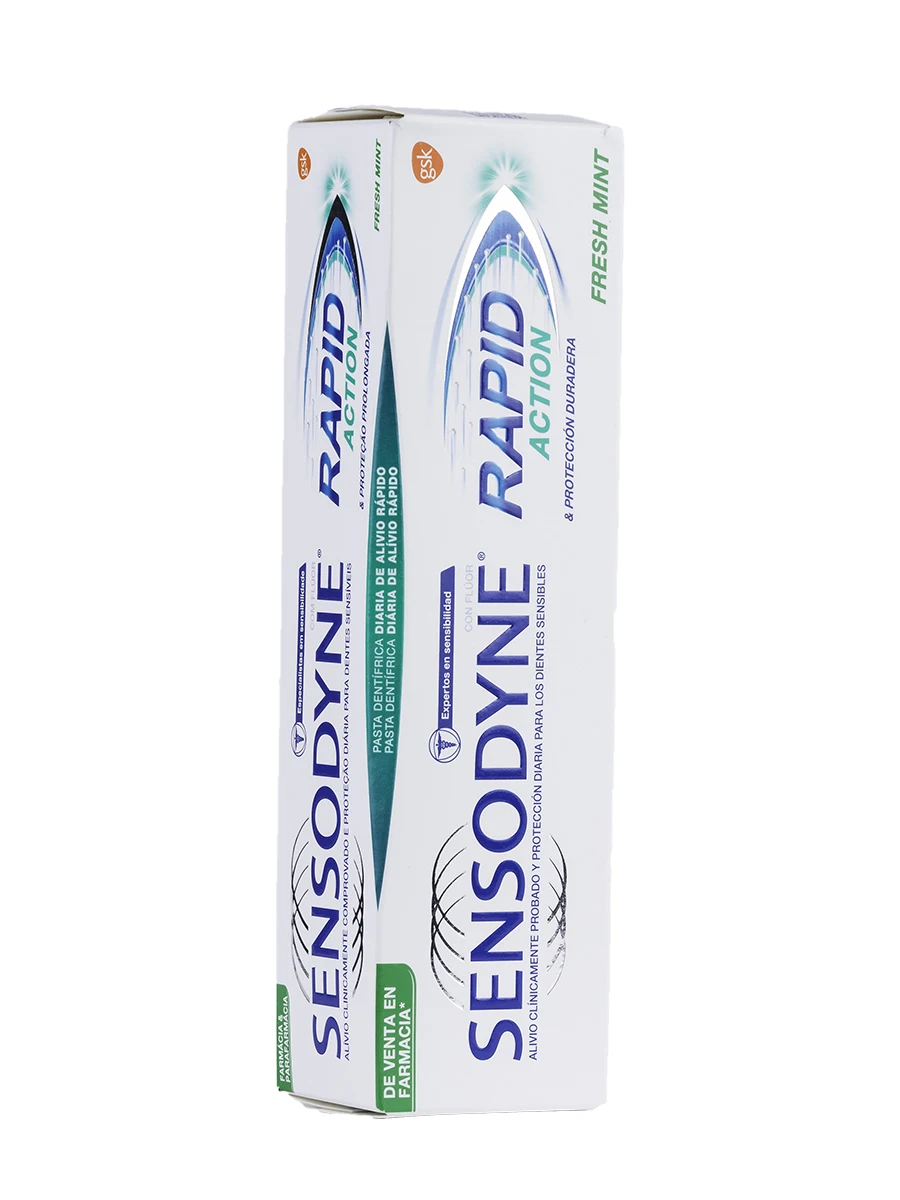 Toothpaste sensodyne rapid fresh mint 75 ml-clinically tested relief and daily protection for sensitive teeth.