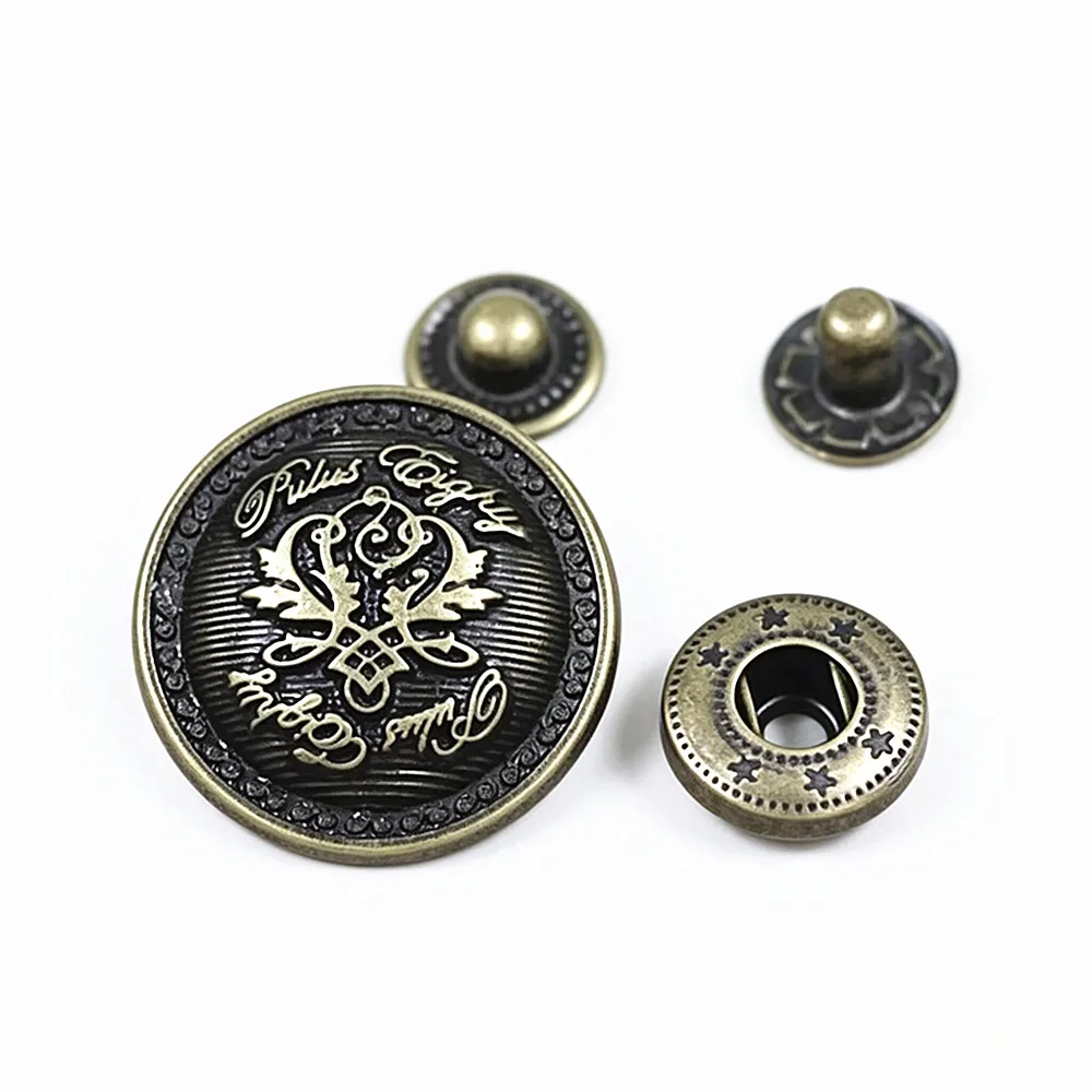 Big Size Retro Bronze Metal Snap Fastener Poppers, Press Studs Kit, DIY Sewing Tools, Leather Craft, High Quality, 10Sets