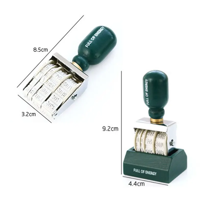 Retro Wooden Handle Roller Date Stamp, Roller Knob Stamp, Rubber Stamp For DIY Craft Card Making Planner Supplies