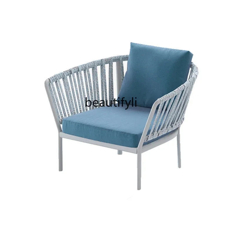 

ANordic Outdoor Sofa Courtyard Outdoor Terrace Sofa Balcony Double Rattan Chair Table and Chair Combination