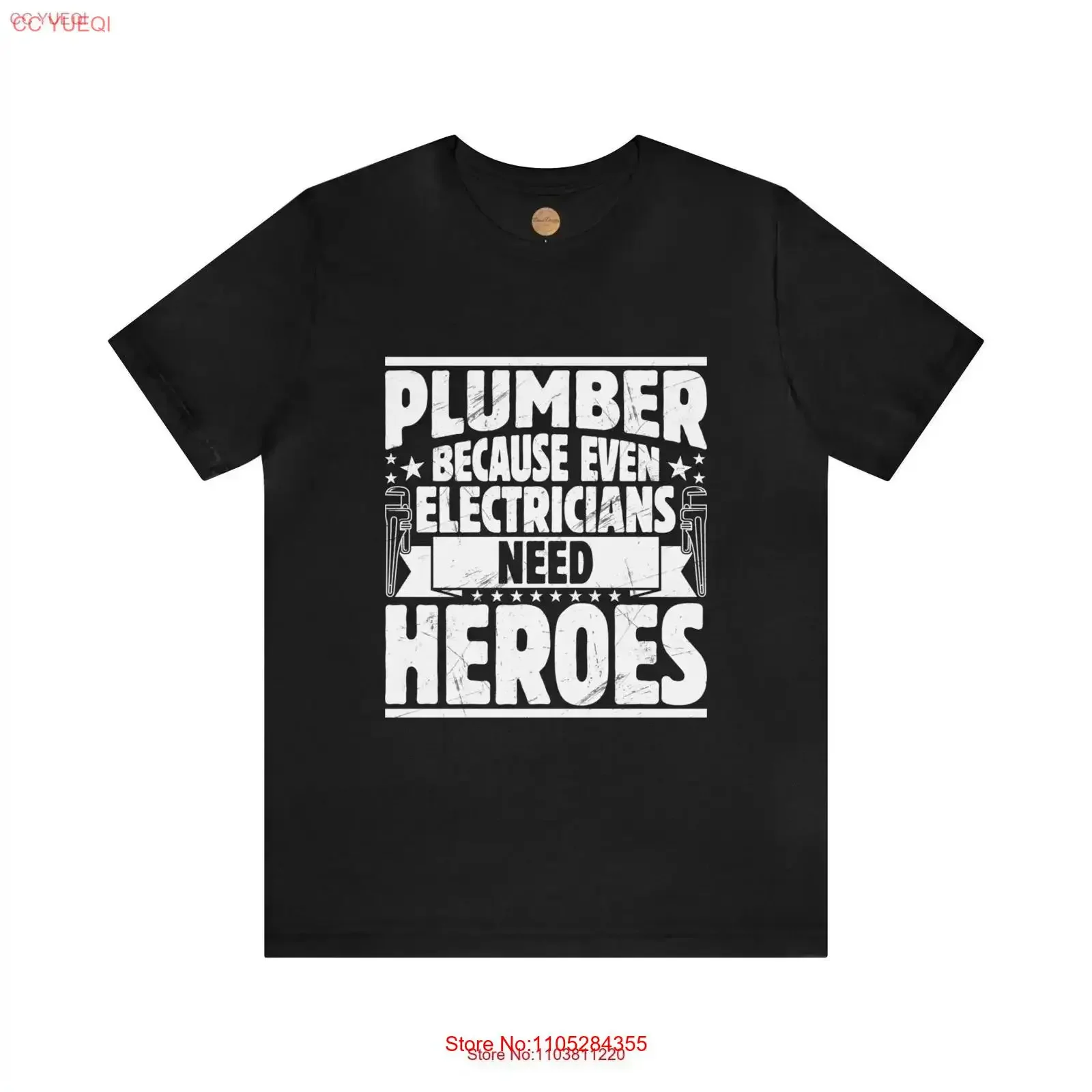 Plumbers T Shirt Plumber Because Even Electricians Need Heroes Dad Job Jersey vintage Washed Unisex Versatile Breathable Casual