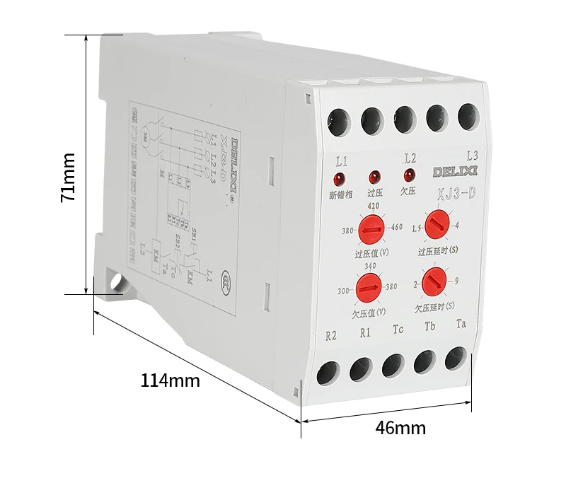 Delixi open phase and phase sequence overvoltage/undervoltage protector relay open phase protector XJ3-D AC380V