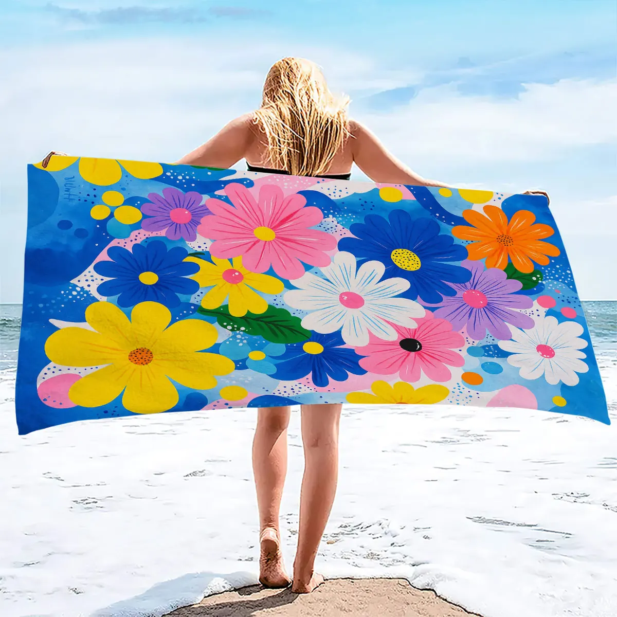 

colorful flowe Print Towel Sport QuickDrying Super Absorbent Camping Towel Super Soft Lightweight Gym Swimming Yoga Beach Towel
