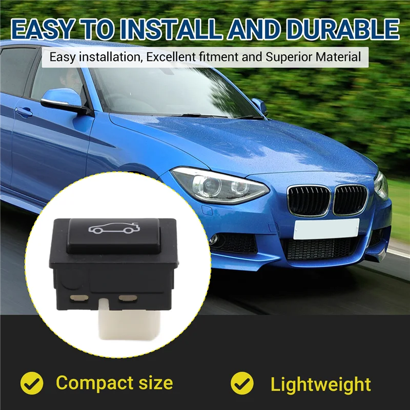 A45F-يونيفرسال سيارة الجذع فتح زر التبديل البلاستيك الأسود لسيارات BMW F20 F30 F35 F10 F11 F18 E84 61319200316   2011-2014