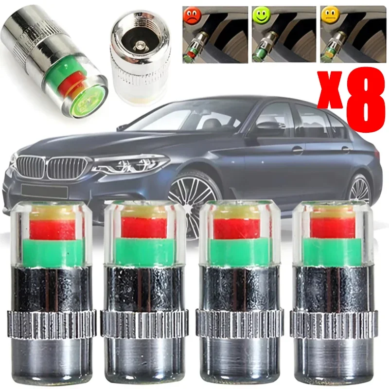 Tyre Pressure Monitoring Alarm Car Motorbike Universal Wheel Valve Cap Tyres Pressure Indicator External Valve Detection Tool