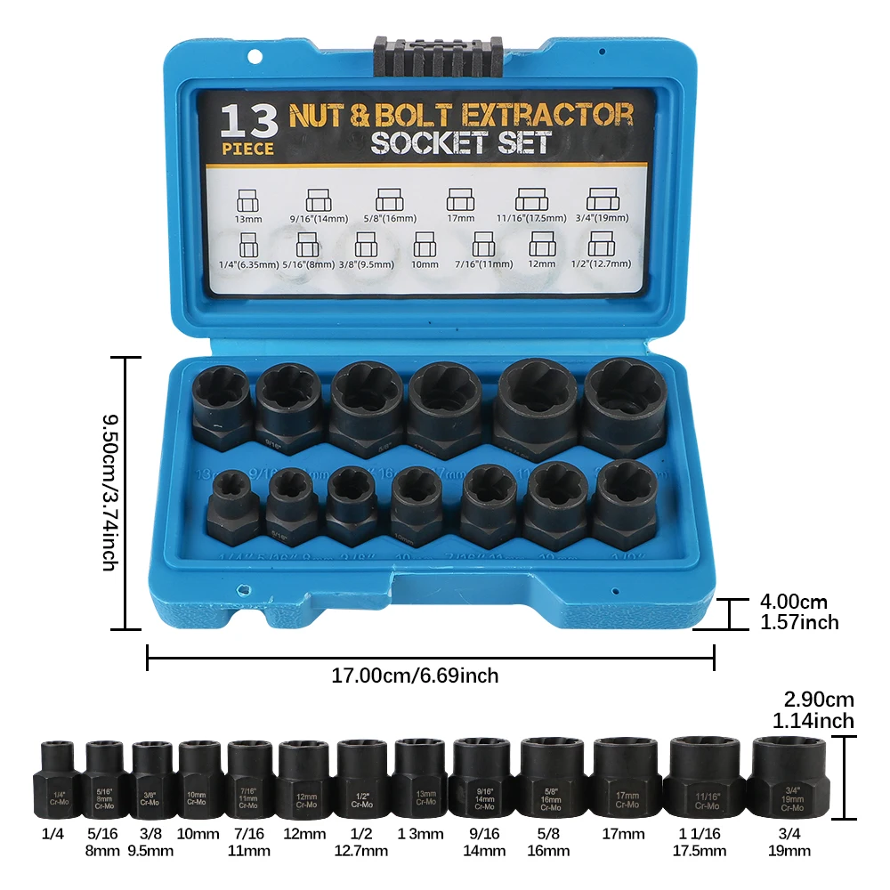 Nut Extractor Socket Socket Wrench 3/8